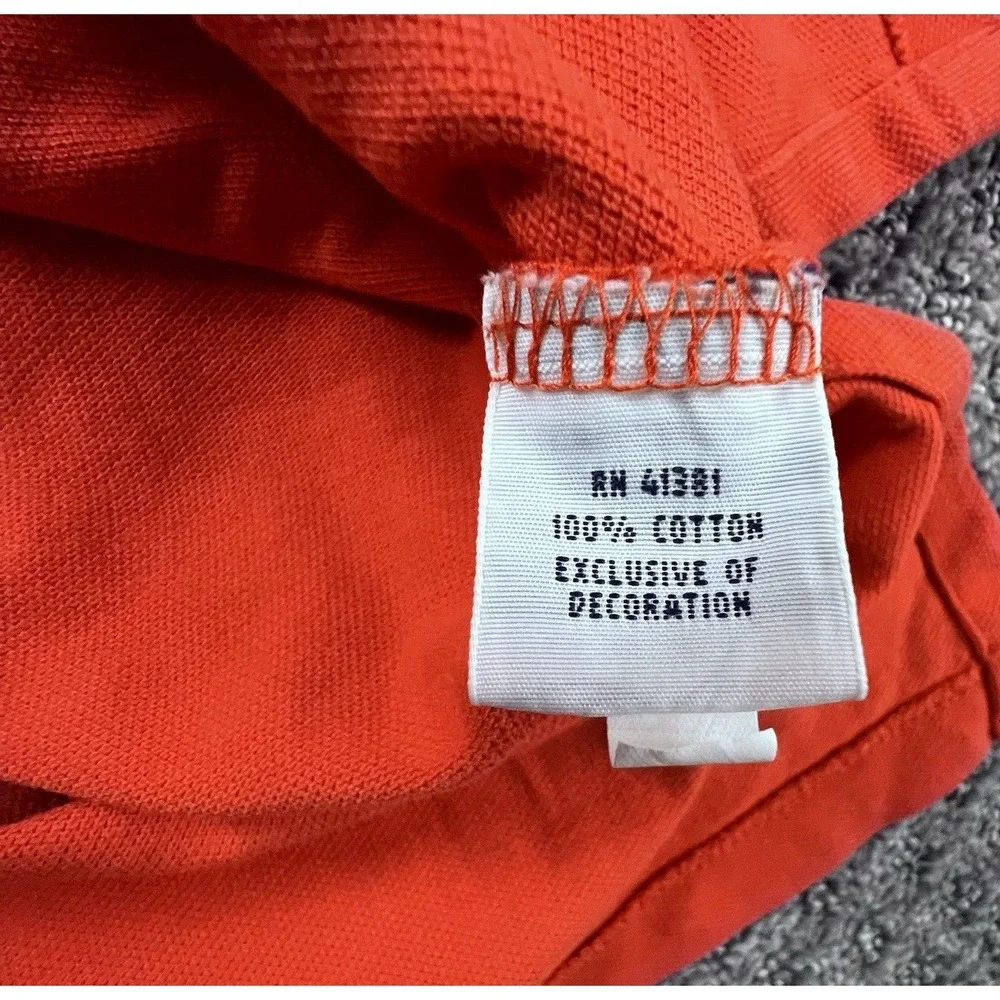 Polo‎ Ralph Lauren Polo Shirt Mens Large Coral Orange Short Sleeve Pique Cotton